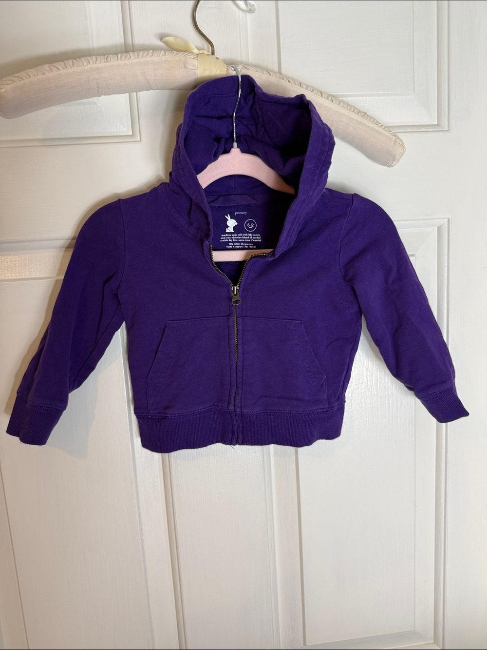 Primary Purple Hooded Zip Sweatshirt for Kids